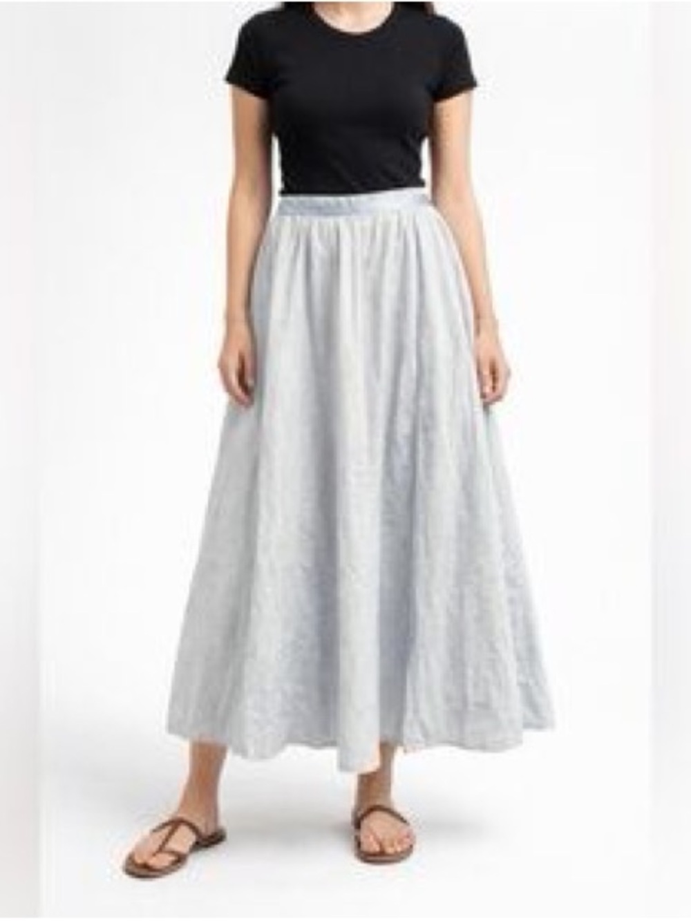 NWT Banana Republic - light blue/white Seersucker Maxi Skirt- Size 4